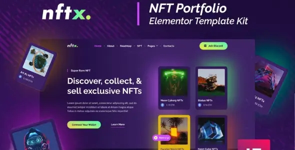 NFTx – NFT Portfolio Elementor Template Kit