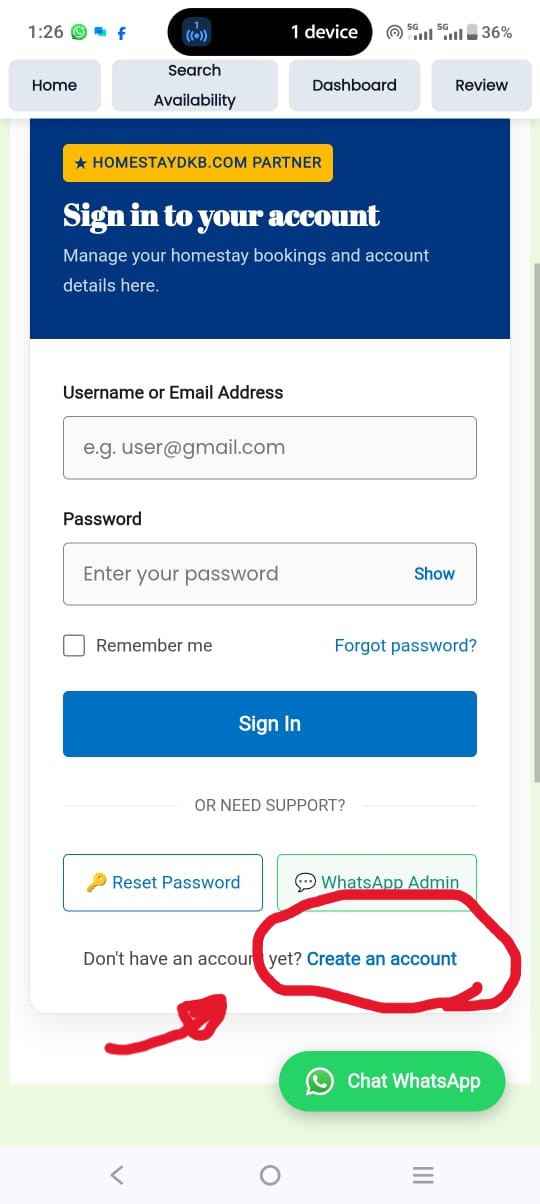 Langkah 2 Login Link