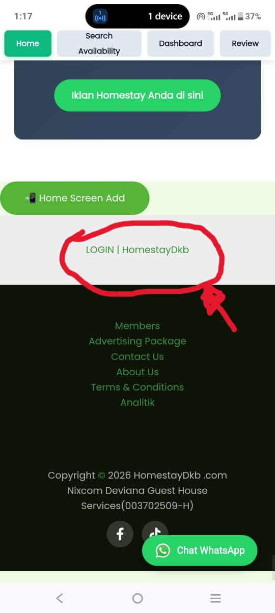 Langkah 1 HomestayDKB